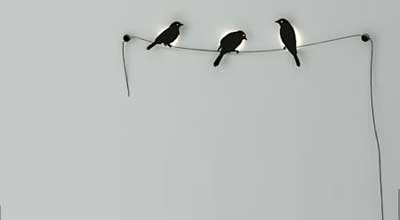 詩意燈具設(shè)計 墻上鳥兒啁啾(圖)